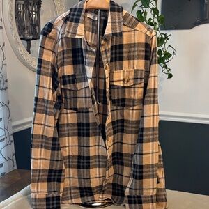 Bluivy Black and Tan Plaid Button Down Shirt